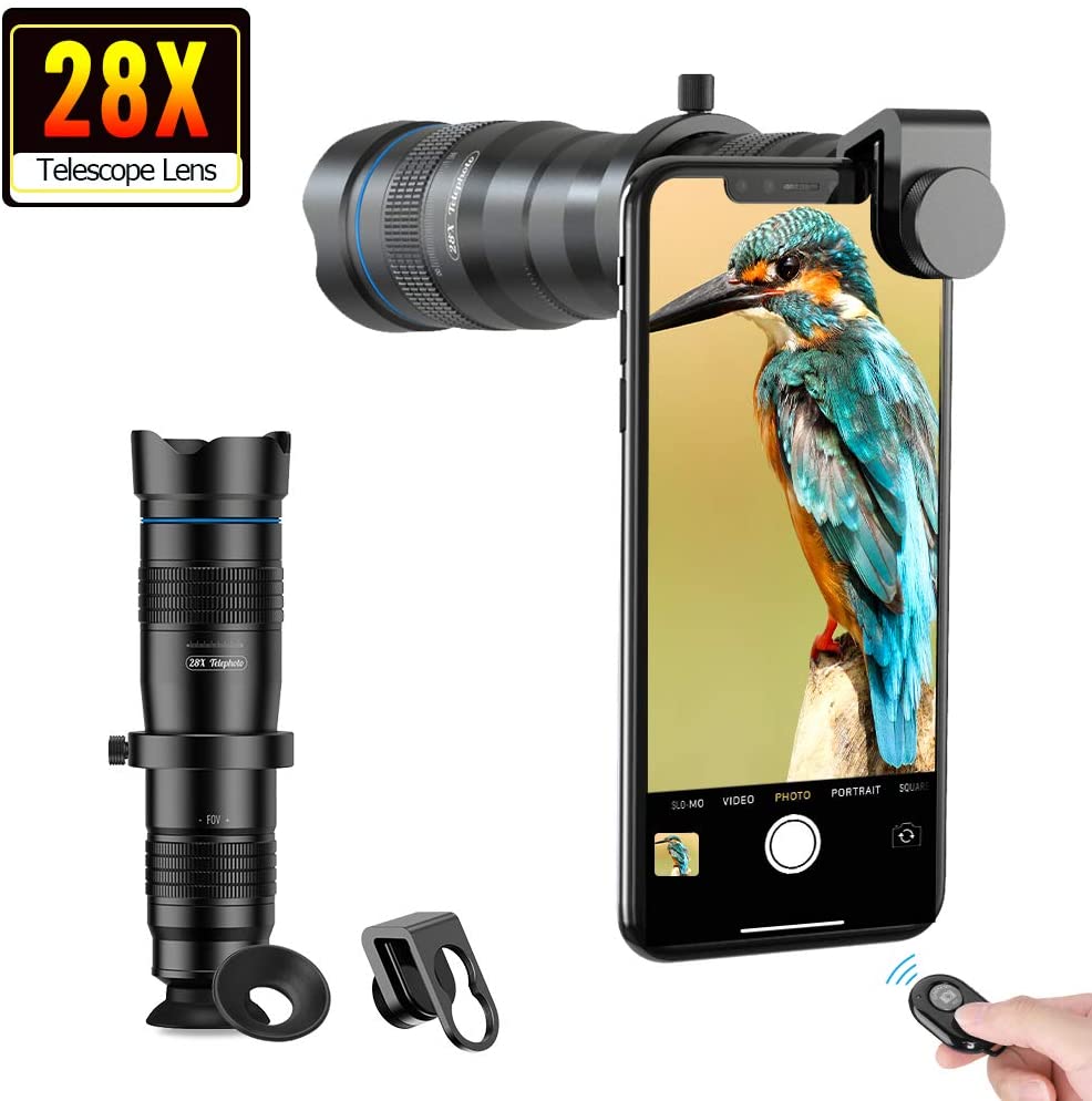 Apexel Optic Telefoon Camera Lens Hd 28X Tele Zoom Lens Monoculaire Met Mini Selfie Statief Voor Huawei Xiaomi Alle Smartphone