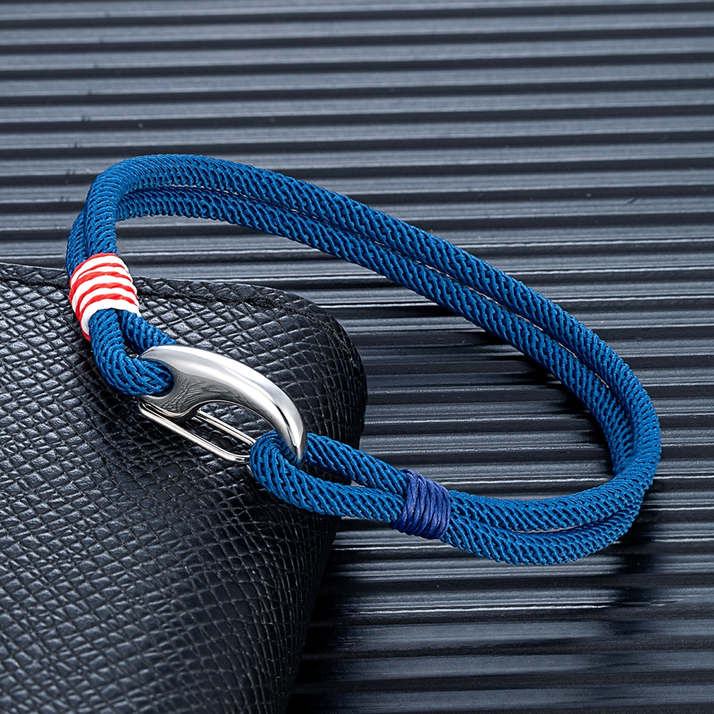 MKENDN Stainless Steel Lobster Spring Clasp Double Strand Braided Rope Bracelet for Men Women Couple Jewelry