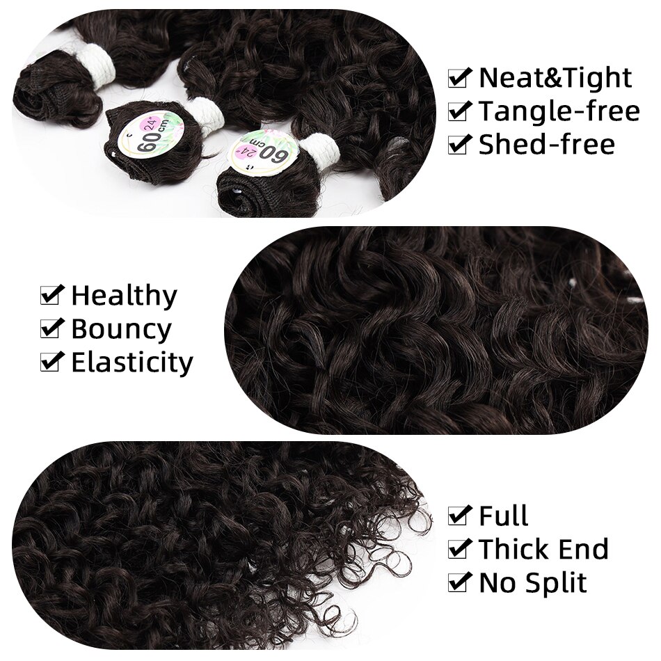 Synthetic Hair Bundles Kinky Curly Hair Extentions 100g/3Pcs Synthetic Weavings For Woman Afro Curls Ins Trendy RYLAI