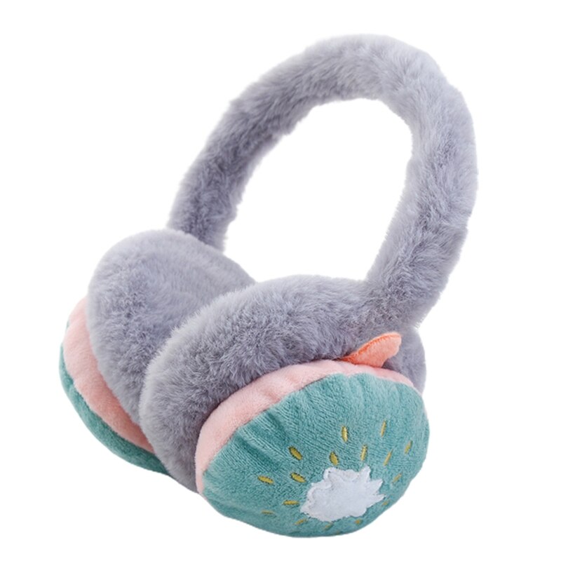 Ear Warmers For Kids Pink Strawberry Ear Muffs Girl Cute Plush Warm Soft Fluffy Cute Kawaii Winter Warm Earmuff Ear Muffs: Gray