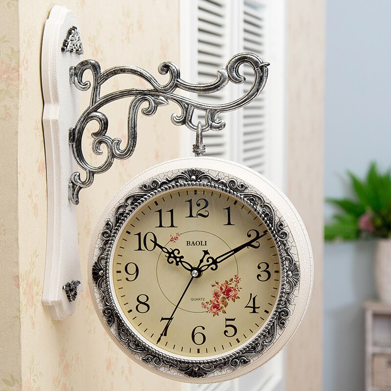 Reloj de pared grande de doble cara, reloj de pared Vintage, mecanismo de relojes digitales, moderno, accesorios de decoración del hogar