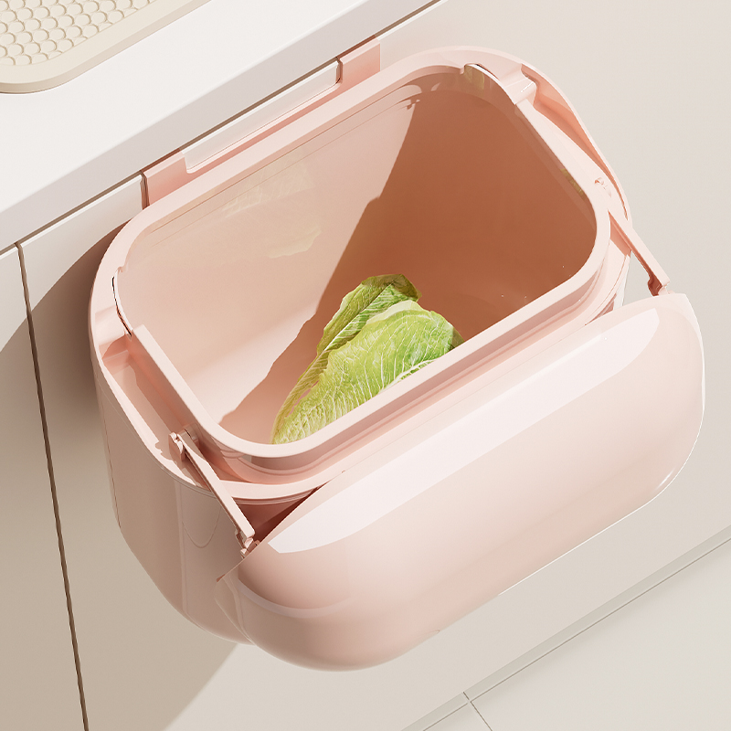UFORU Trash can household bathroom wall hanging seam toilet kitchen with lid large capacity high appearance level