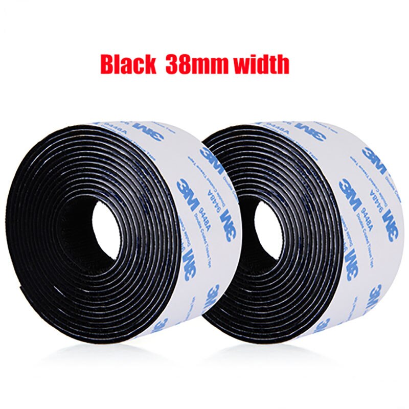 1M/Pair Self Adhesive Hook And Loop Tape16/20/25/30/38/50mm Sticky Nylon Fabric Adhesive Fastener Tape For DIY Accessories: Black 38mm