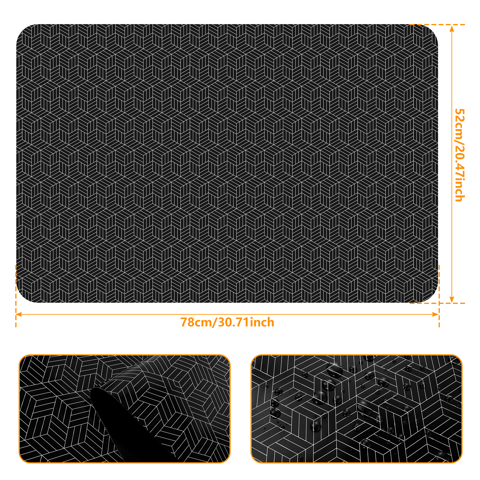Induction Cooktop Mat Silicone Anti-Scratch Induction Cooktop Protector Mat Heat-Resistant Non-Slip Kitchen Counter Protect Mat: black