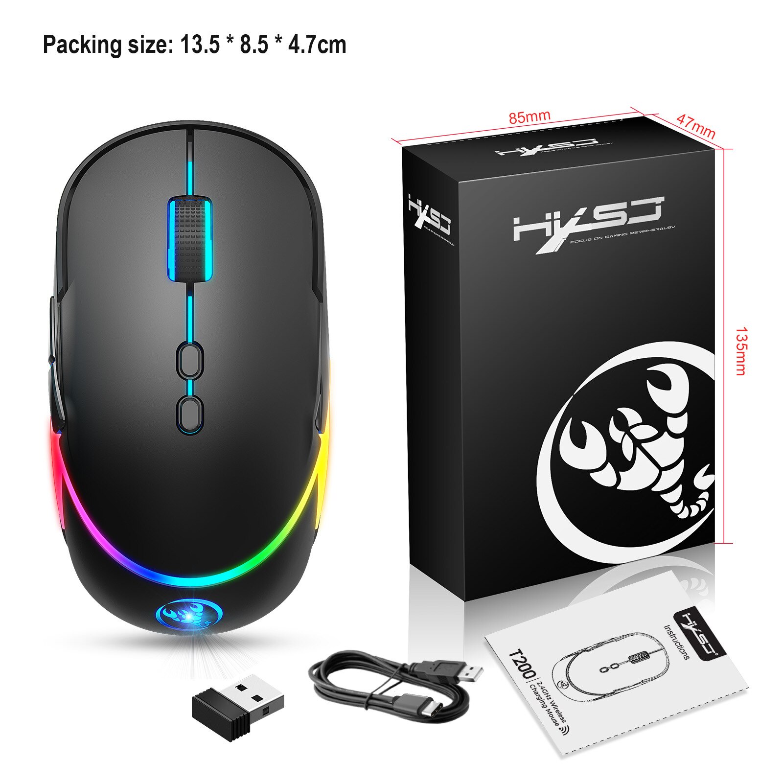 Draadloze Muis Bluetooth Rgb Oplaadbare Muis Draadloze Computer Stille Mause Led Backlit Ergonomisch Gaming Mouse Voor Laptop Pc