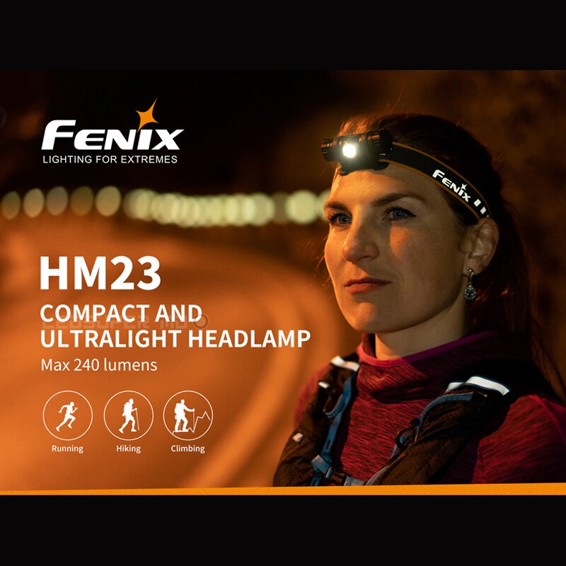 Verlichting voor Uitersten Fenix HM23 Cree Neutraal Witte LED Compact & Lichtgewicht Koplamp met Gratis AA Batterij