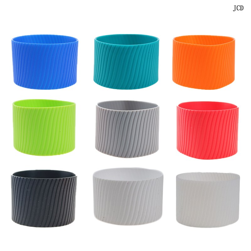 JCD 8cm Silicone Ceramic Cup Sleeves Coffee Mug Wraps Sleeves Recyclable Heat Proof Glass Water Cup Sleeves Cover Home Tools