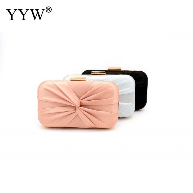 Bow Clutches Bag For Women Pink Sliver Clutch Evening Bag Bride Wedding Bags Party Handmade Chain Handbag Female Purse