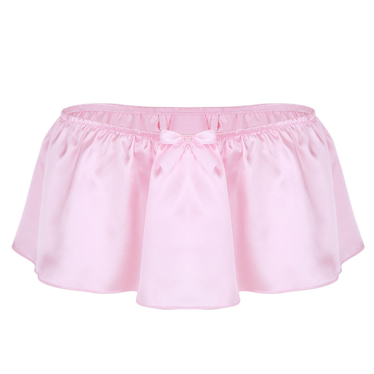String en Satin de soie pour hommes, jupe-culotte à volants