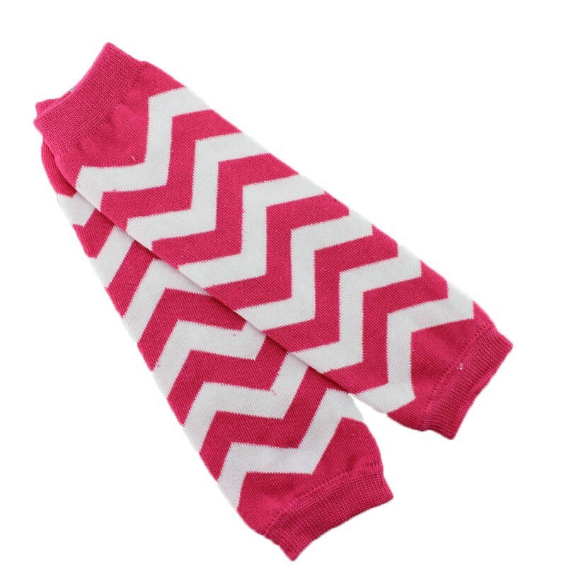 1 Pair Christmas Chevron Zig Zag Cotton Baby Leg Warmers For Girls 11Colors: 2 Middle Pink