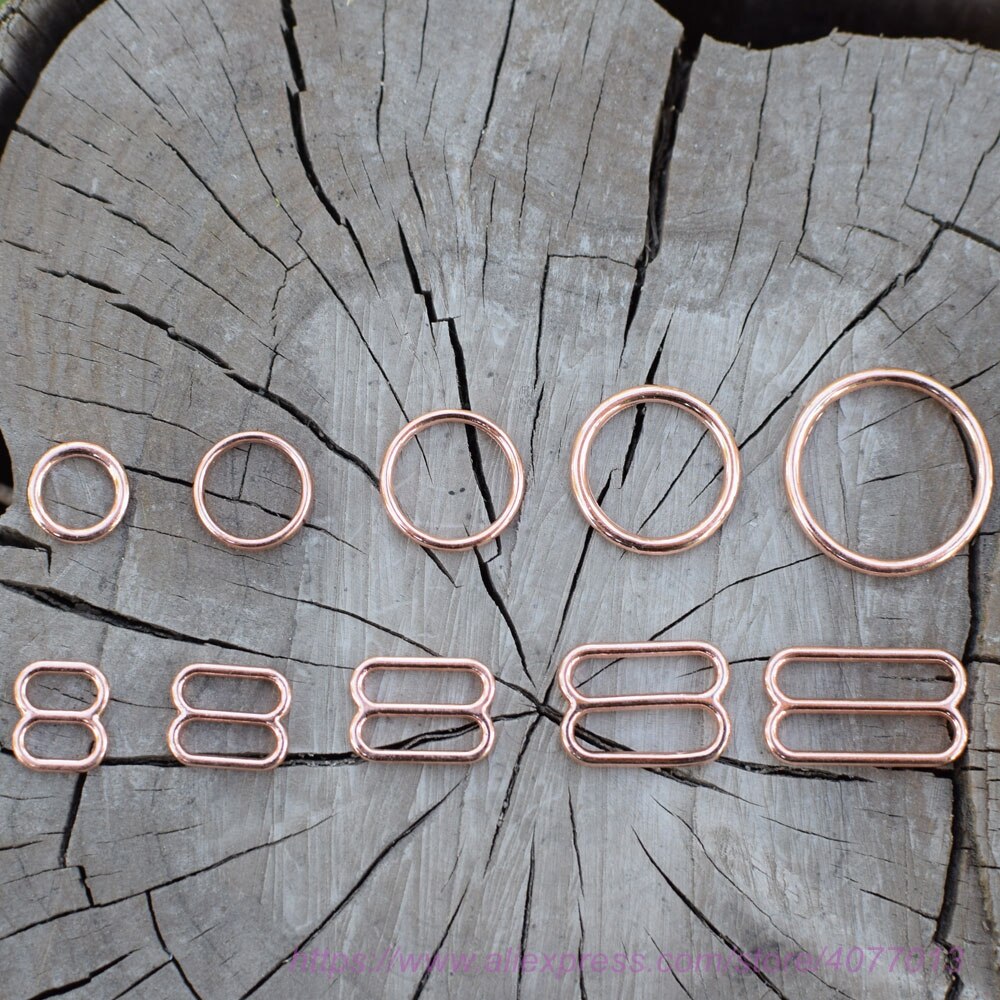 100 sets /200 stuks roségouden / gouden / zilveren bh-verstelringen en schuifjes