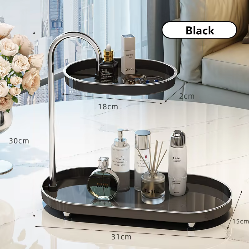 Lichte luxe badkamer opbergrek opbergrek kaptafel huidverzorgingsproducten entree bureau sleutel diversen opbergrek: Black