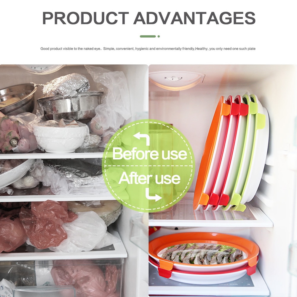 Clever Tray Innovative Food Preservation Tray Plastic Food Storage Container Set Food Fresh Storage Microwave Cover