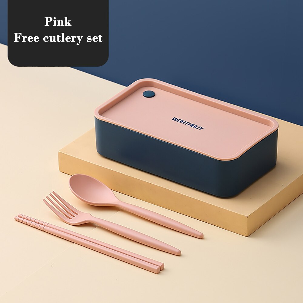 Lunch Bento Boxes Microwave Dinnerware Food Fruit Storage Case With Movable Compartments Salad Container Breakfast Box: Pink