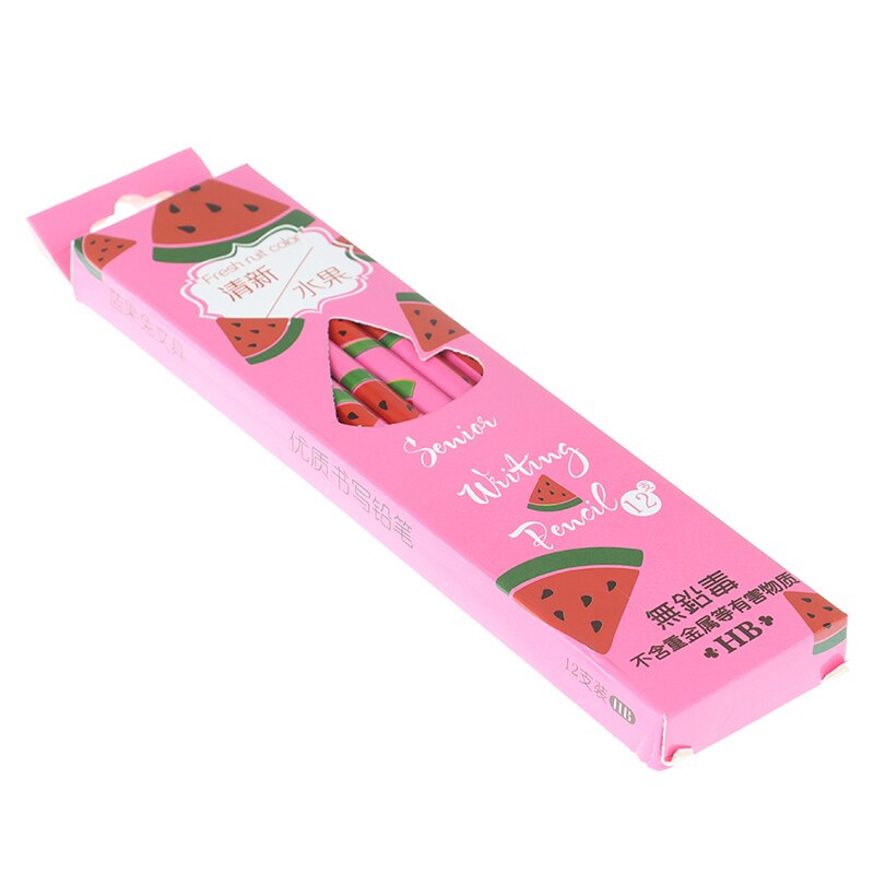 12pcs/box Pencils for Writing Kids Girls School Exam Supplies Cute Stationery: Pink