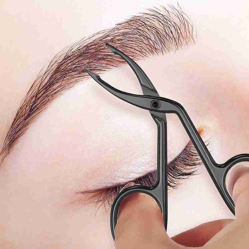 Rvs Professionele Elleboog Wenkbrauw Tang Clip Schaar Pincet Straight Puntige Wenkbrauw Epileren Makeup Beauty Tools