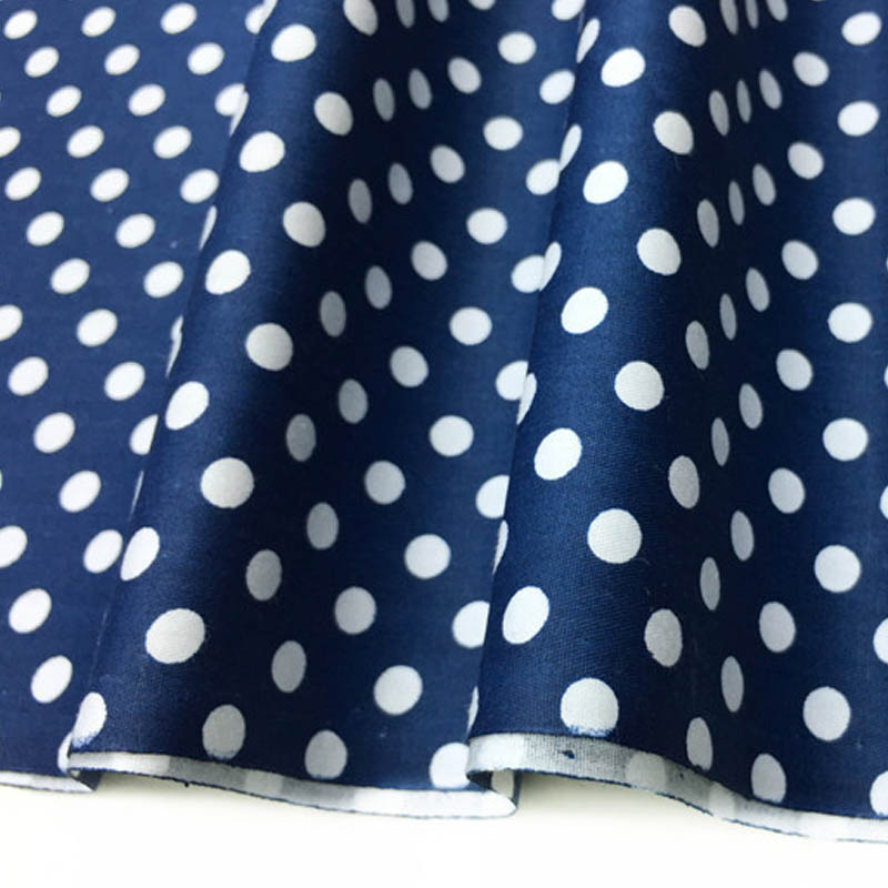 Tissu en coton 160CM x 50CM, noir, bleu marine, gris, à pois, pour la literie, le travail manuel, nappe, matelassage, patchwork: 3 navy blue