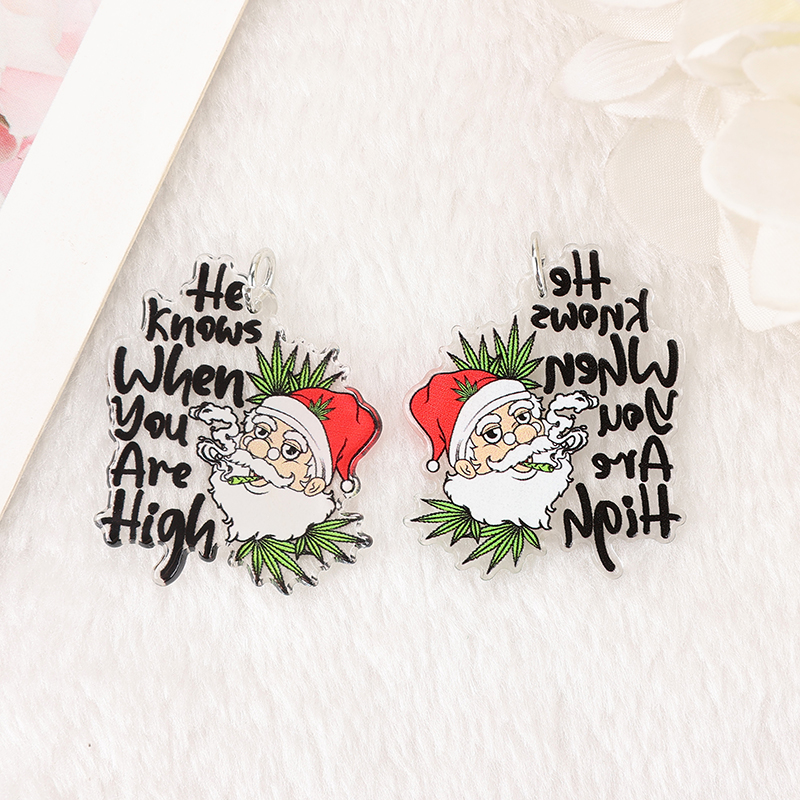 8 pezzi di ciondoli natalizi creativi in acrilico Gingerman Santa Jewlery risultati per collana fai da te