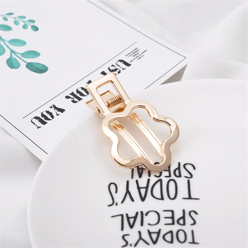 Frauen Gold Geometrische Kaninchen Krone bilden Haarspange Metall Hohl Haarnadeln Für Süße Mädchen Einfache Hairclip Haar Zubehör