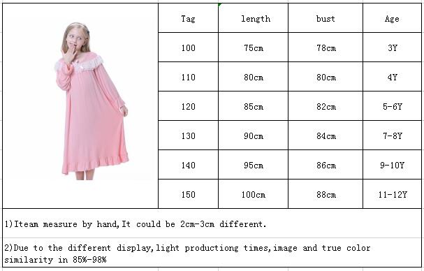 Automne filles chemise de nuit rose blanc pyjamas enfants à manches longues chemise de nuit mignon 100% coton enfant bébé robe de nuit 6 8 10 12 ans