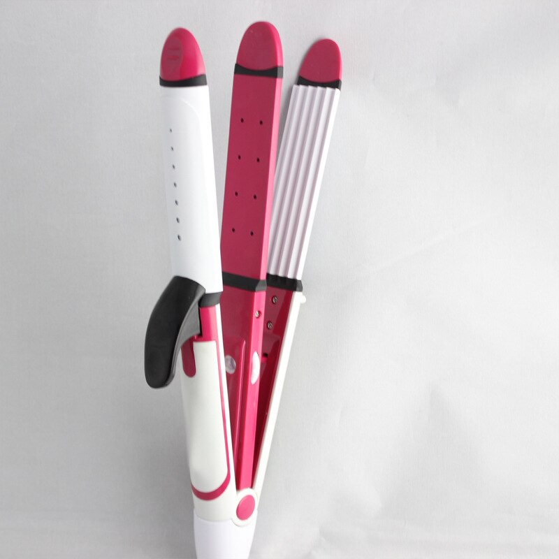 Bigoudi électrique pour lisser les cheveux, glaçage céramique, contreplaqué électrique, volume et trois bâtonnets pour cheveux
