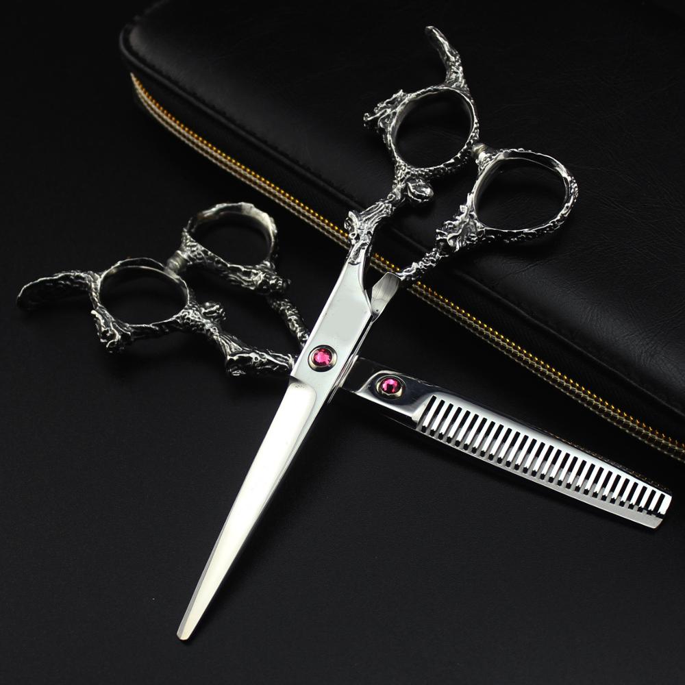 Titan barber værktøj splint hår saks japansk hår saks frisør drage håndtag saks