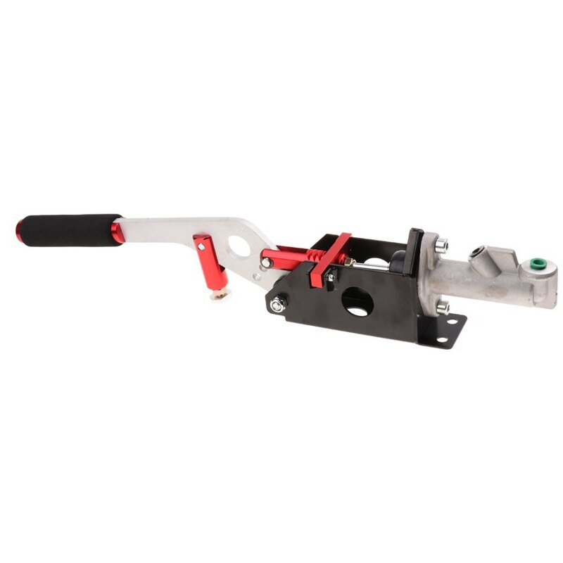 Hydraulic Horizontal Racing Drift Rally Hand E Brake Parking Handbrake Lever Silver+Red
