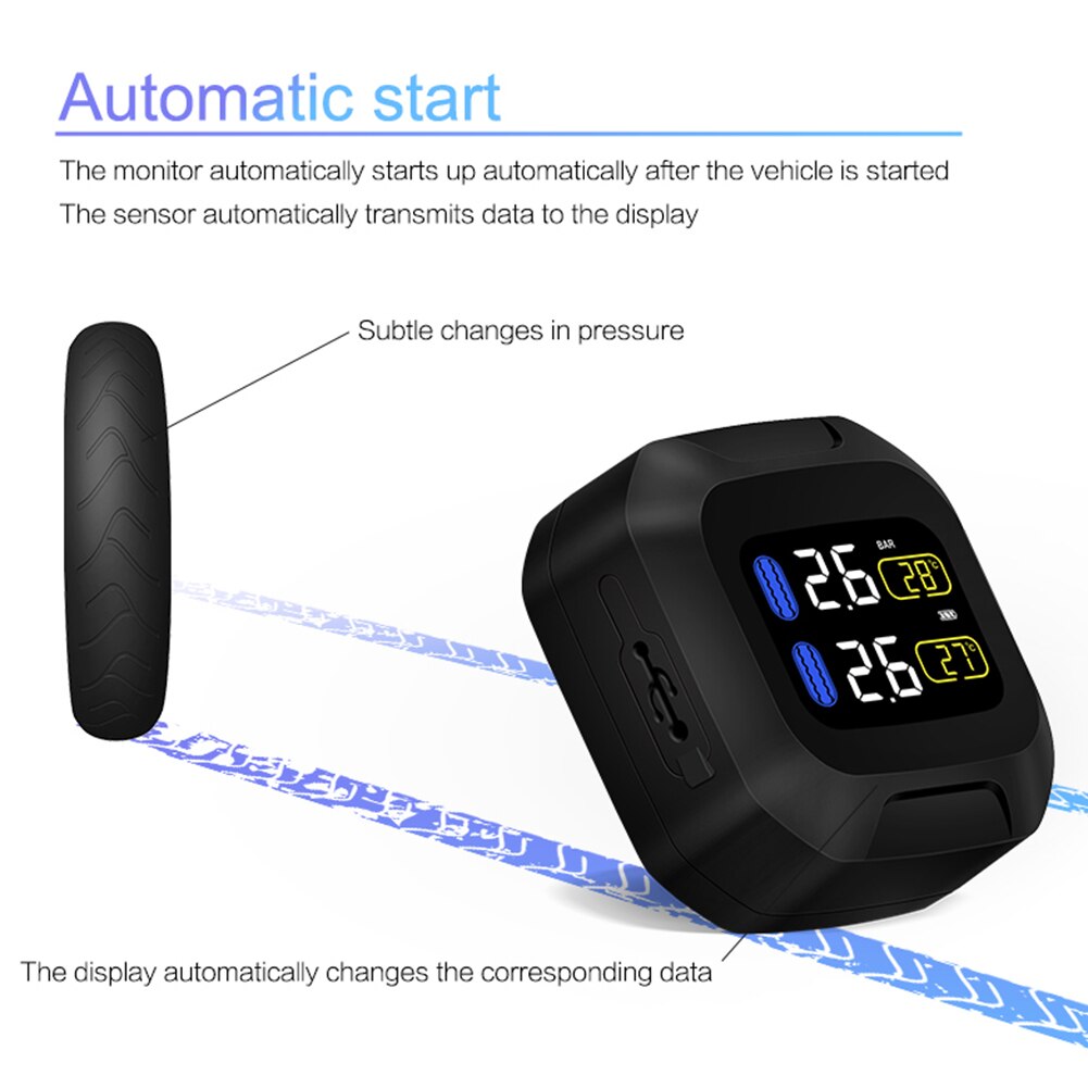 Motorrad M3 Fahrrad Fahrrad Reifen Druck Anzeige Überwachung Alarm System TPMS hoch-präzision digitale reifendruck-überwachung