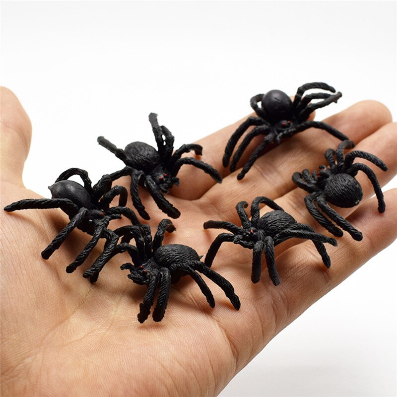 5 stuks zwarte spin spookhuis spinnenweb bar feestdecoratie simulatie magie lastig speelgoed horror halloween decoratie 4.5cm
