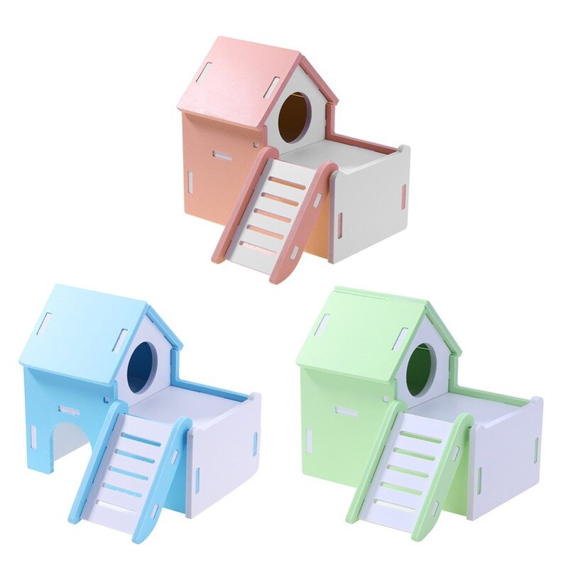 Søt mini lite dyr kjæledyr hamster hus reir kanin pinnsvin kjæledyr sove tømmerhytte dyr sove hus forsyninger leker
