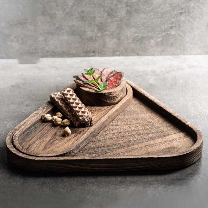Holz Tablett Für Tee/Obst/Dish Wein Und Snack Platte Hause Kreative Geschirr Set Freundliche Dienen Ablage kreative