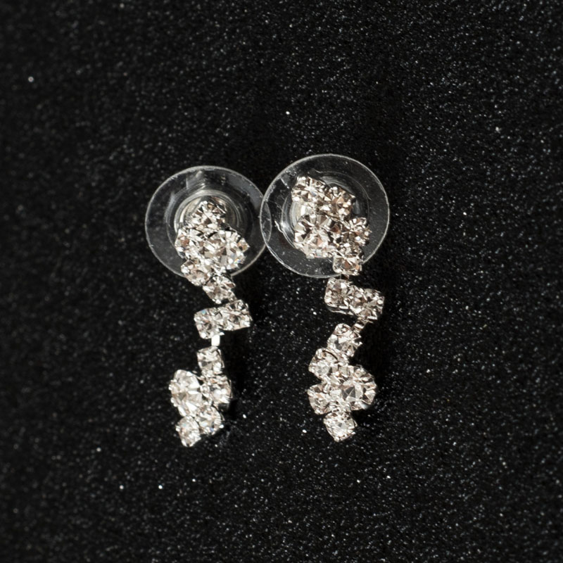 Mode Vrouwen Ketting Oorbellen Set Lichtmetalen Strass Bruiloft Bridal Lady Dangle Earring Kettingen Sieraden Accessoires