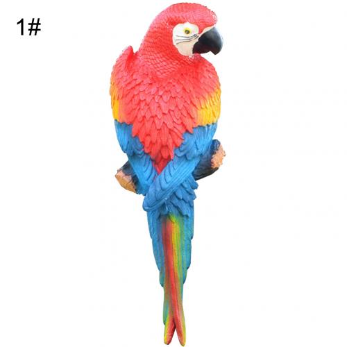 Resin Artificial Bird Large Bird Statue Ornament Simulation Parrot Bird Sculpture Resin Craft Wall Hanging Garden Decoration: 1