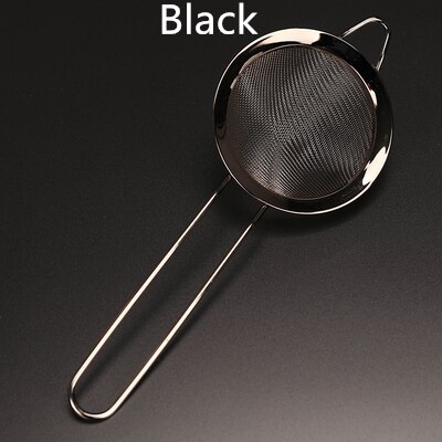 Bar Cocktail Strainer 304 Stainless Steel Cocktail Sieve Great For Removing Bits From Juice Fine Mesh Strainer Barware: Black 23.3cm
