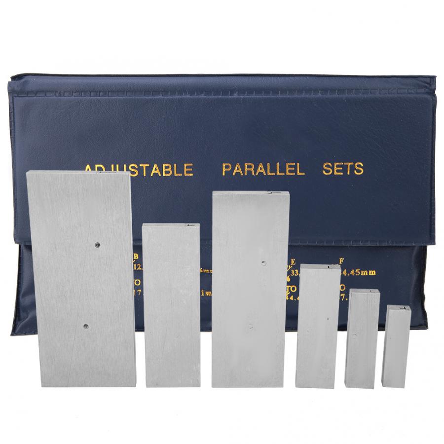 6 Pcs Steel Adjustable Parallel Block Set 3/8~2-1/4in Adjustment Range for Accurate Measurement Parallel Block Parallel Pad
