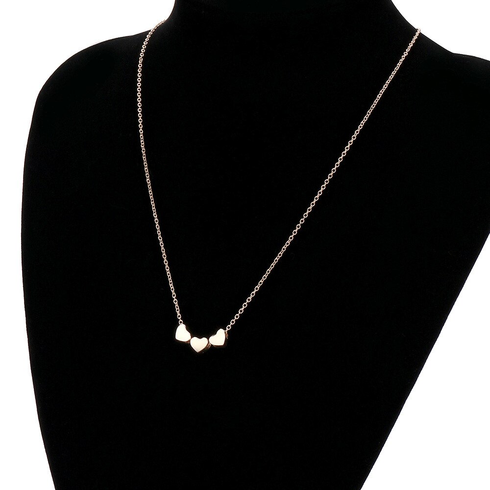 Kettingen Hanger Vrouwen Rvs Drie Hart Hanger Collier Luxe Sieraden Vrouwelijke Collier Цепочка