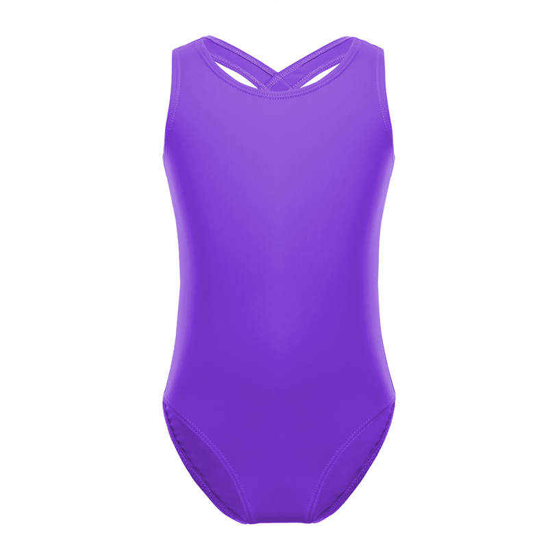 TiaoBug Mädchen Professionelle Ballett Trikot Blumen- Spitze Sport Gymnastik Trikot Kleid Ballerina Party Kind tanzen Kostüm Karosserie: Violett / 4