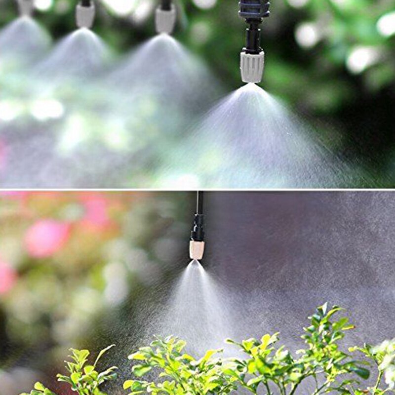 Plastic 10M Irrigation Watering Kit Cooling Misting System Water Sprayer Mist Atomizing Hose Nozzles Set Patio Garden Greenhouse