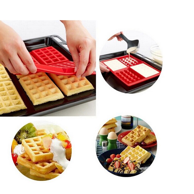 Diy Siliconen Wafel Mold Cake Chocolade Craft Candy Bakken Cookie Muffin Bakvormen Koken Gereedschap Wafel Maker Bakken Tray Mold