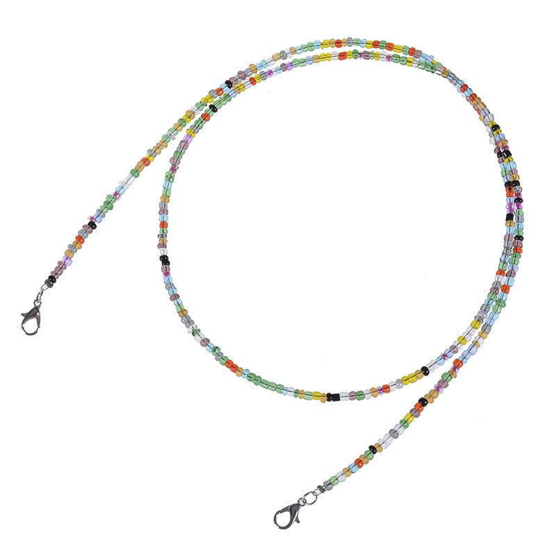 10 stuks regenboogkleurige masker glazen bedel kralen lanyard handgemaakte nek anti-dropping & lost dubbele gesp unisex ketting sieraden: Plating pistool
