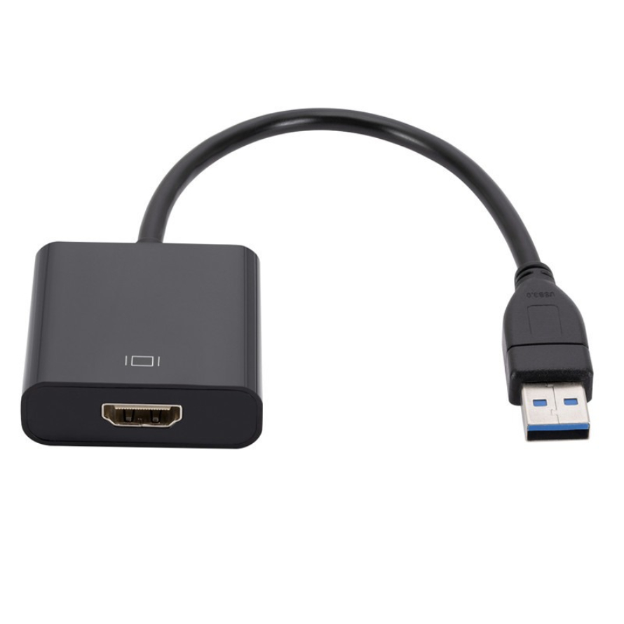 Usb till hdmi-kompatibel omvandlarkabel 1080p usb 3.0 to hdmi-kompatibel adapter extern usb-adapterkabel för stationär bärbar dator: Svart