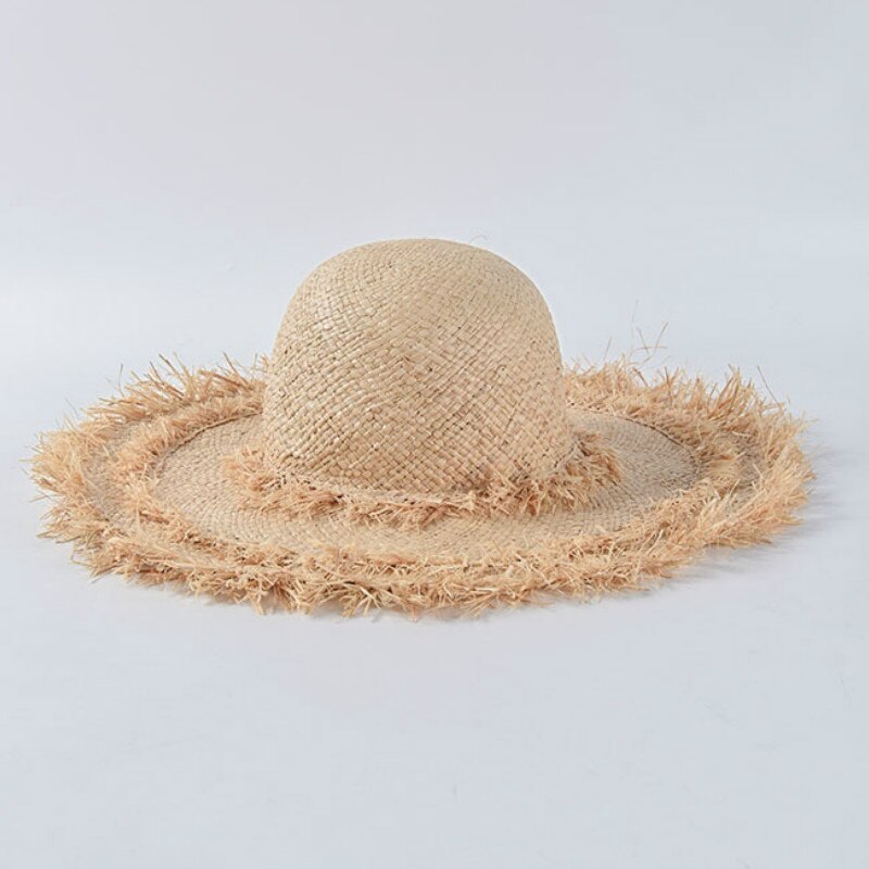 Zomer Dames Brede Rand Bramen Raffia Stro Hoeden Floppy Zonnehoed Voor Vrouwen Grote Rand Panama Lady Beach Hoeden Cap chapeau Femme
