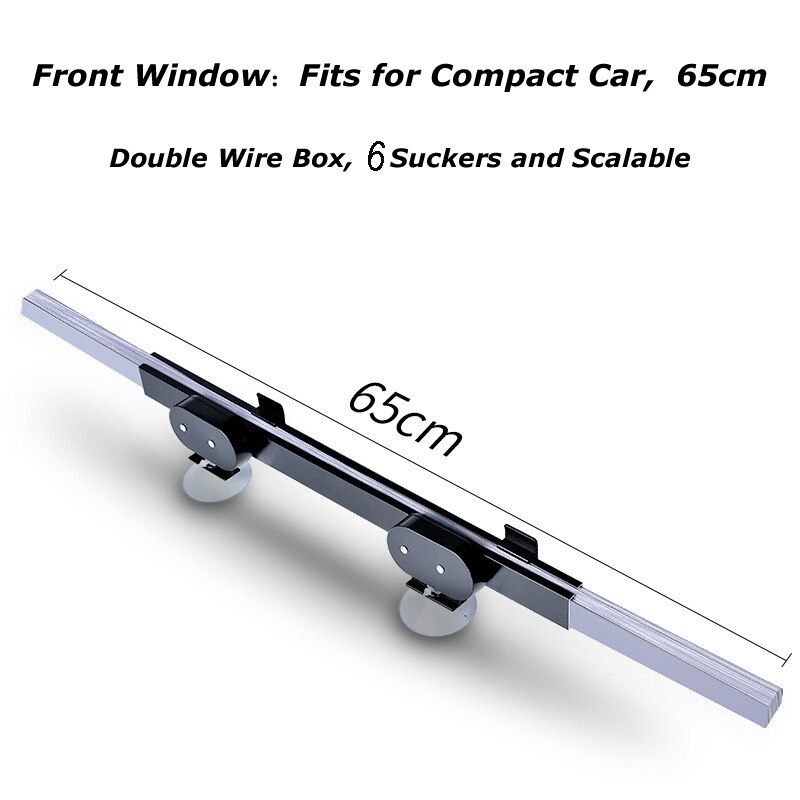 Suv vrachtwagen auto voorruit intrekbare zonneklep achterruit zonneklep blind zonneklep warmte-isolatie uv-gordijn 46/65/70cm: Zwarte dubbel 65cm