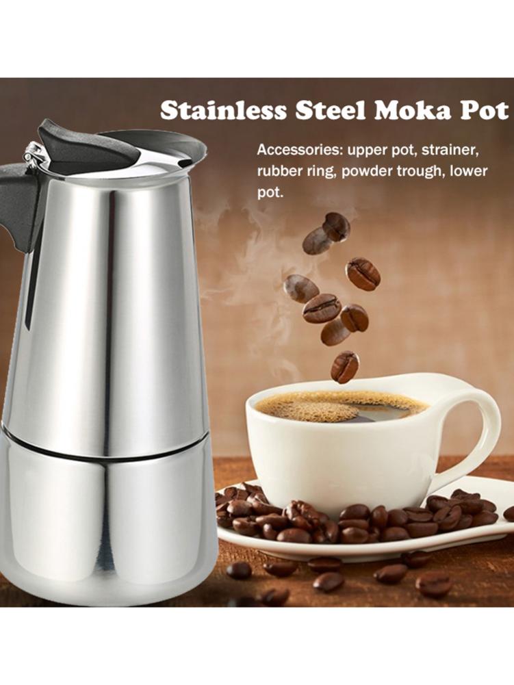 2 kopper /4 kopper kaffemaskine gryde komfur klassiske brygger moka gryde espresso italiensk kaffemaskine cubansk kaffemaskine brygger 100ml/200