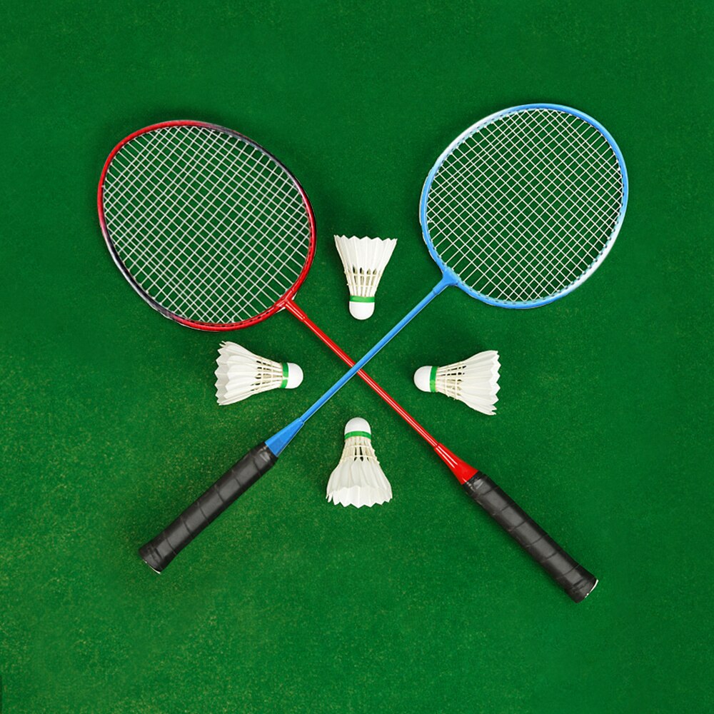 2 jogador conjunto de raquete badminton esportes ao ar livre indoor estudantes crianças prática raquete badminton com saco capa