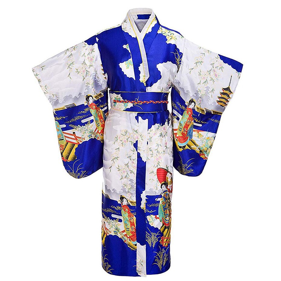 Kimono tradicional japonés de talla grande para mujer, ropa Vintage, novedad clásica, disfraz de Cosplay, ropa de actuación suave de manga larga