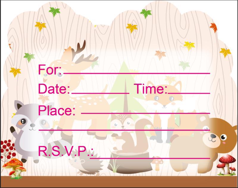 Forest animal theme party fox hedgehog pattern children's birthday party decoration animal balloon disposable napkin plate: 10pcs card