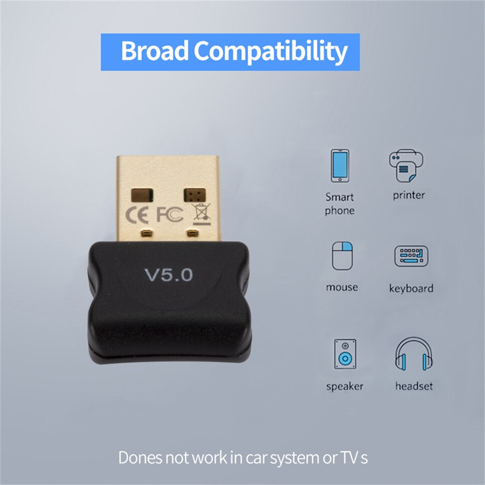 Bluetooth 5.0 Adapter Transmitter USB Bluetooth 5.0 Receiver Audio Bluetooth Dongle Wireless USB Adapter for Computer PC Laptop