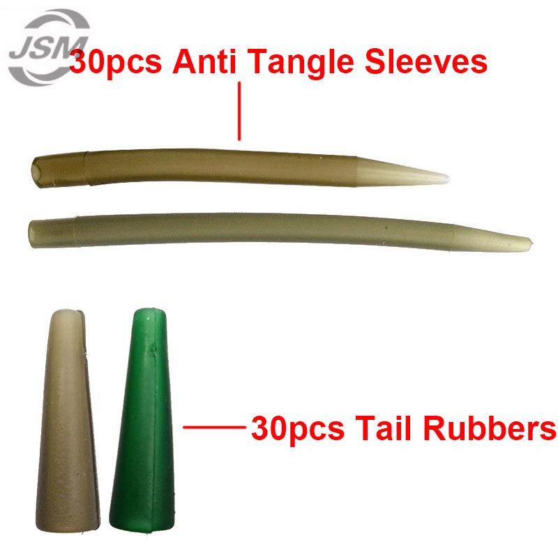 JSM 120 stks Karper Vissen Accessoires Visgerei Anti Tangle Sleeves Tail Rubbers Veiligheid Lead Clips Quick Change Wartels Set Met doos