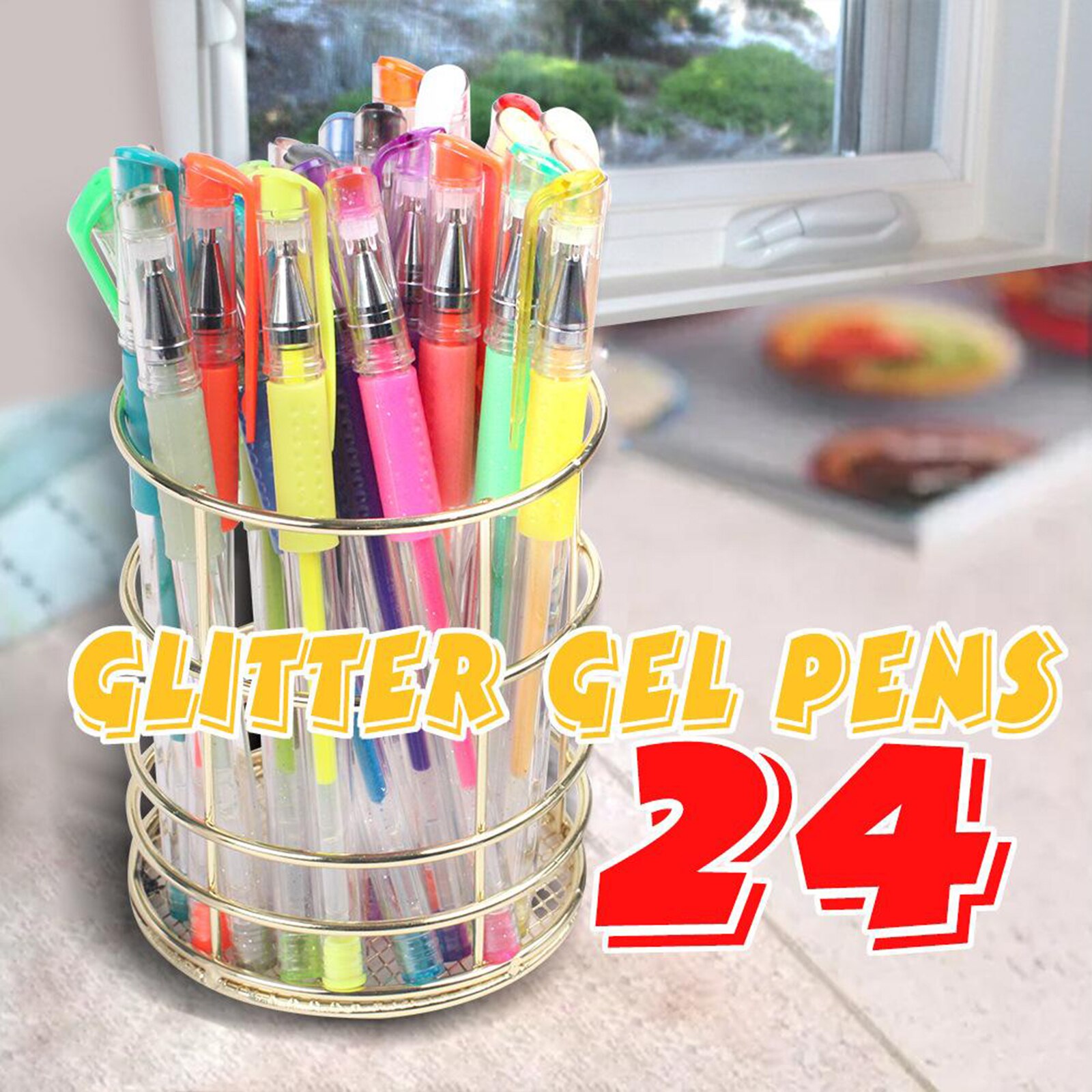 Glitter Gel Pennen Fijne Punt Markers Art Set 24 Glitter Gekleurde Pen Met Vullingen